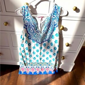 Lilly Pulitzer Blue and White Floral Dress